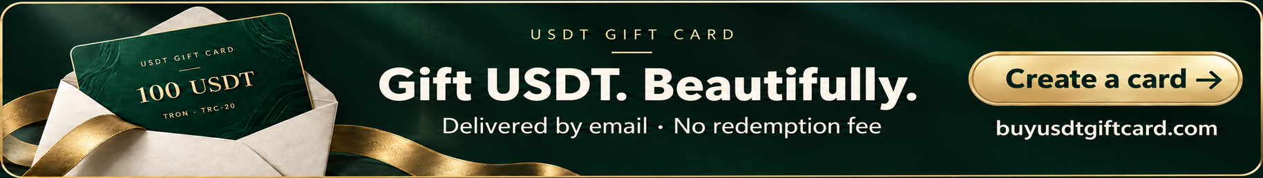 Gift USDT. Beautifully. Delivered by email. No redemption fee. Create a card at buyusdtgiftcard.com